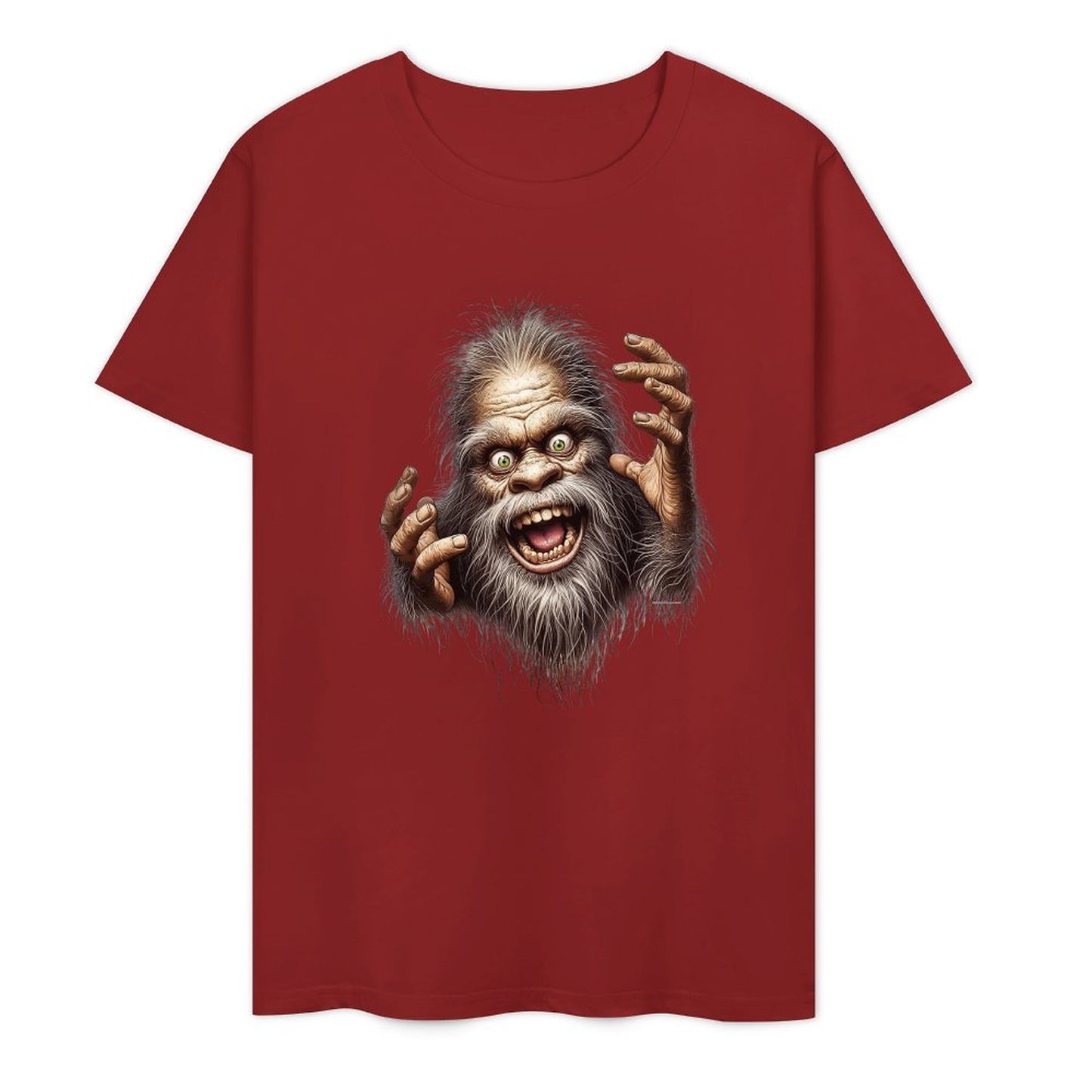 Bigfoot - Sasquatch Crazy Hands Short Sleeve Cotton T-Shirt