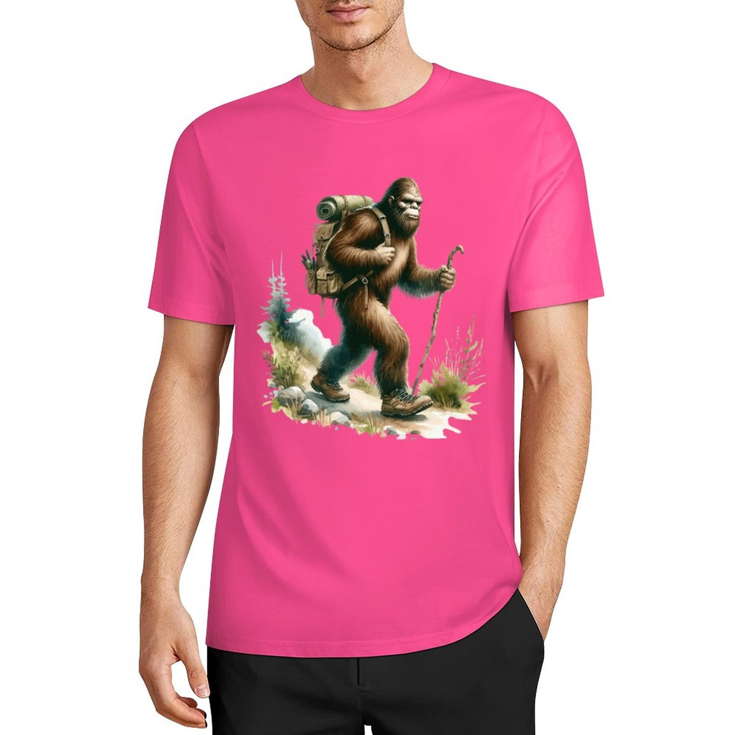 Bigfoot - Sasquatch Hiking Short Sleeve Cotton T-Shirt