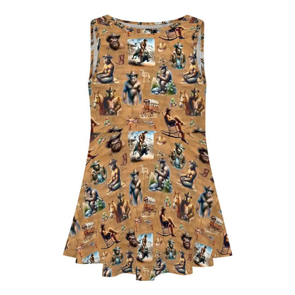 Sasquatch Themed Girls Polyester Sleeveless Dress