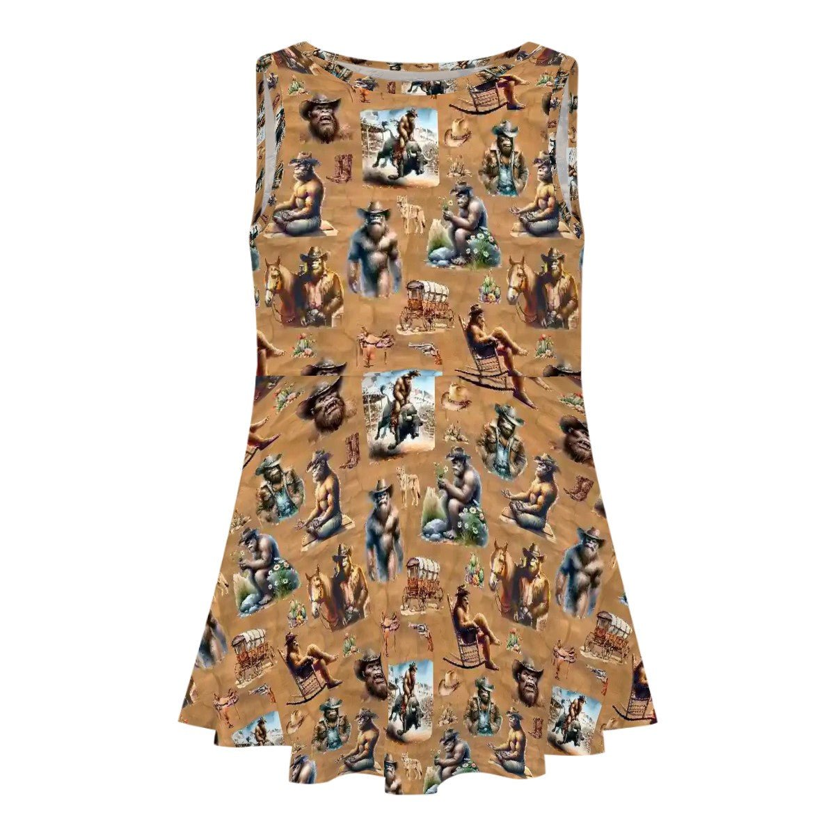 10 Bigfoot / Sasquatch Designs, Girl’s Sleeveless Dress