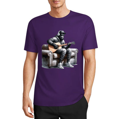 Bigfoot - Sasquatch Play Guitar Short Sleeve Cotton T-Shirt