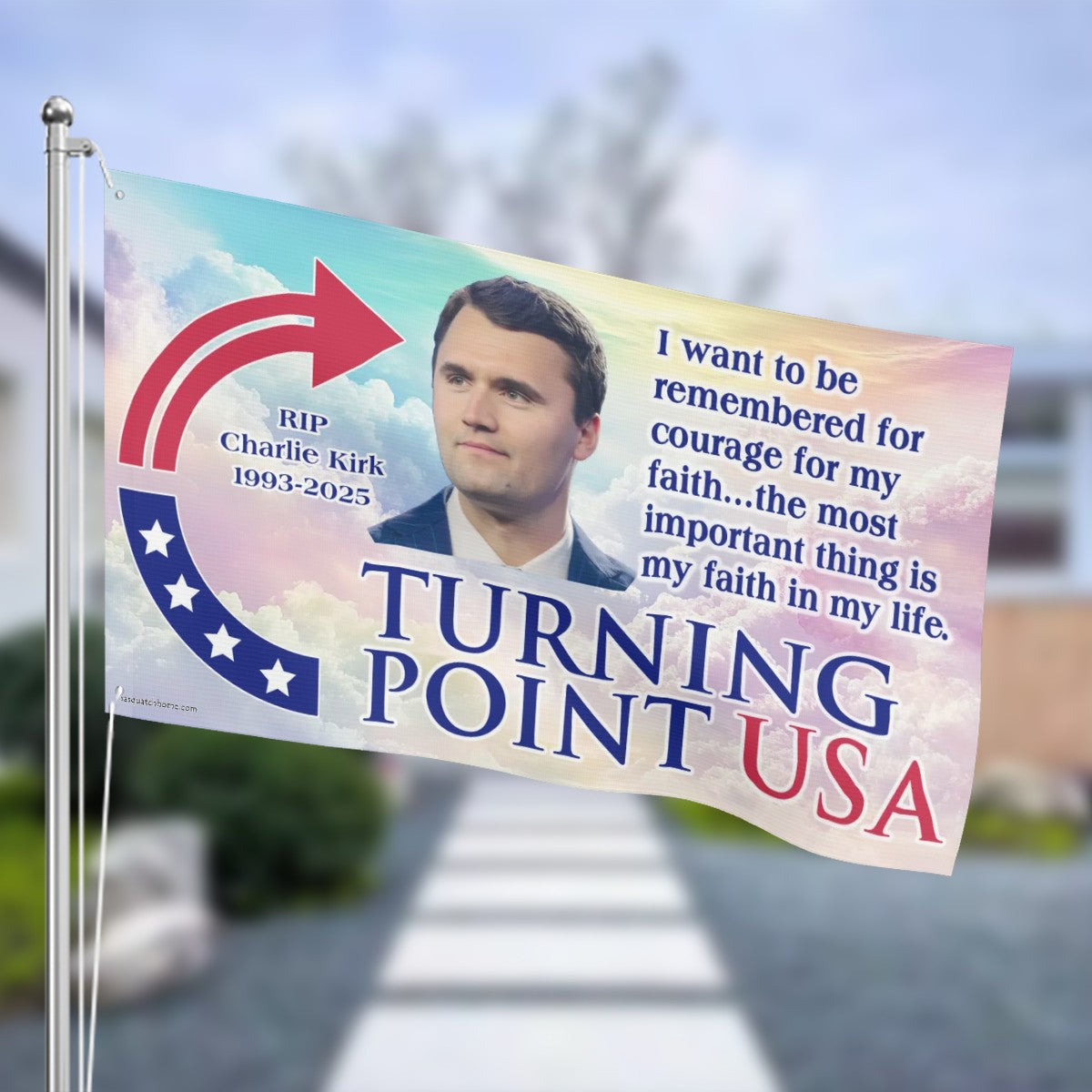 Charlie Kirk Three Layer Outdoor Double Sided Flag, 3’ x 5’