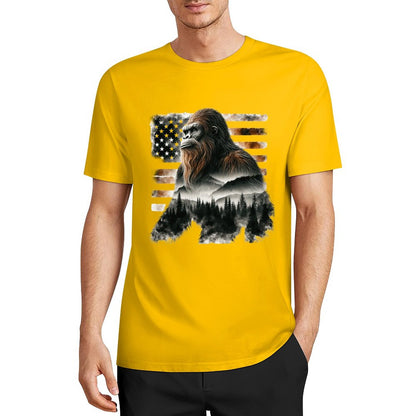 Bigfoot - Sasquatch Scenery Short Sleeve Cotton T-Shirt