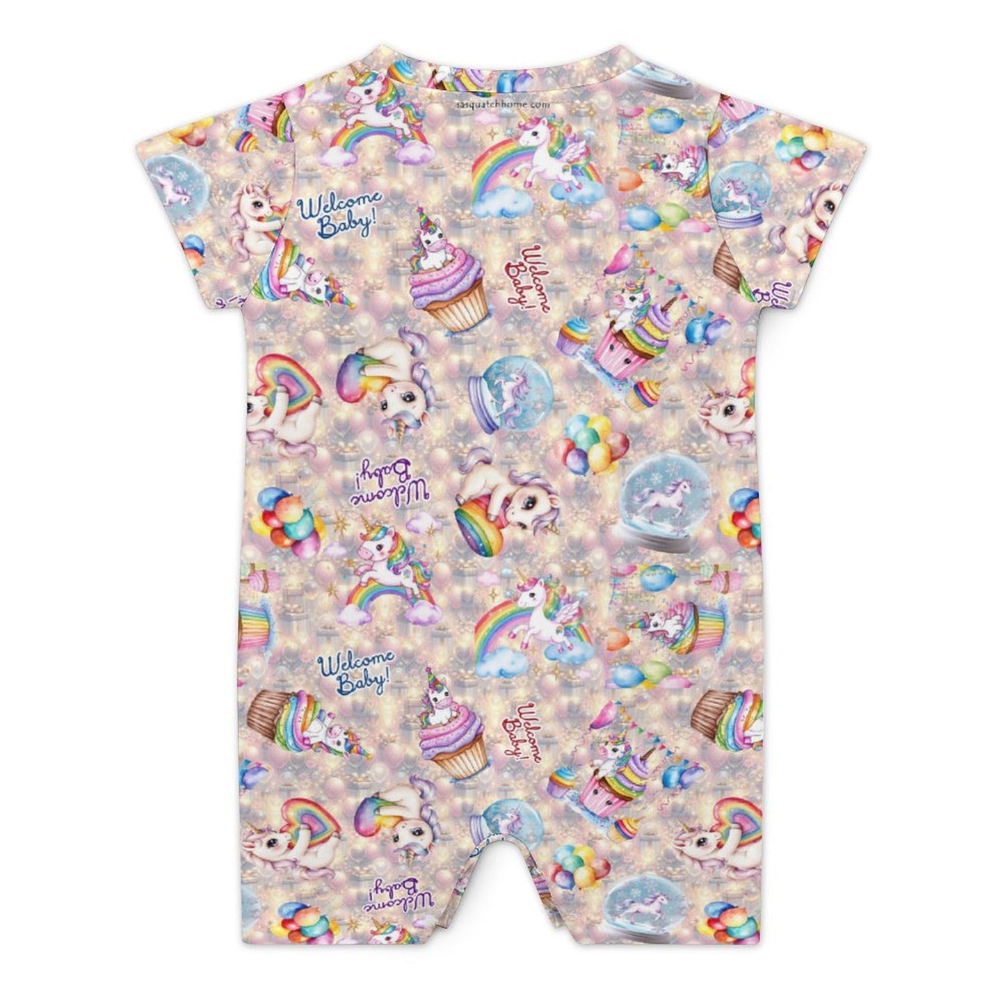 Welcome Baby Designs, Faux Cotton Short Sleeve Baby Bodysuit Romper