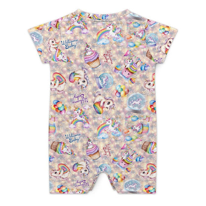Welcome Baby Designs, Faux Cotton Short Sleeve Baby Bodysuit Romper