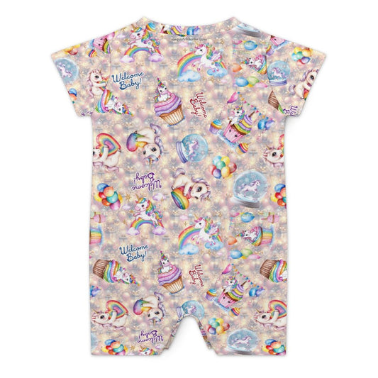 Welcome Baby Designs, Faux Cotton Short Sleeve Baby Bodysuit Romper