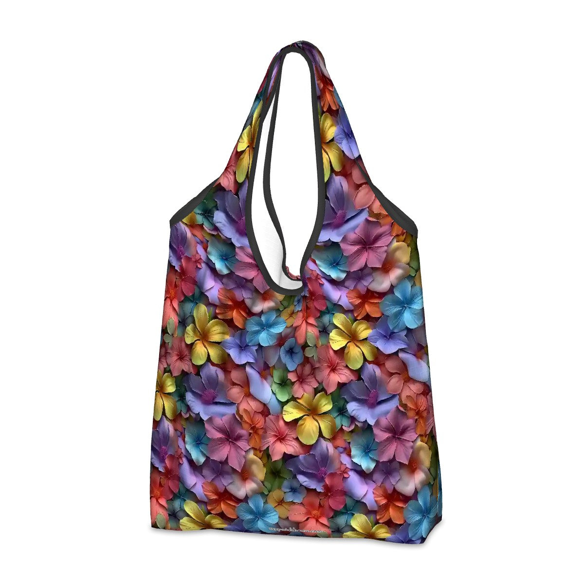 10 Flower Designs, Reusable Folding Bag