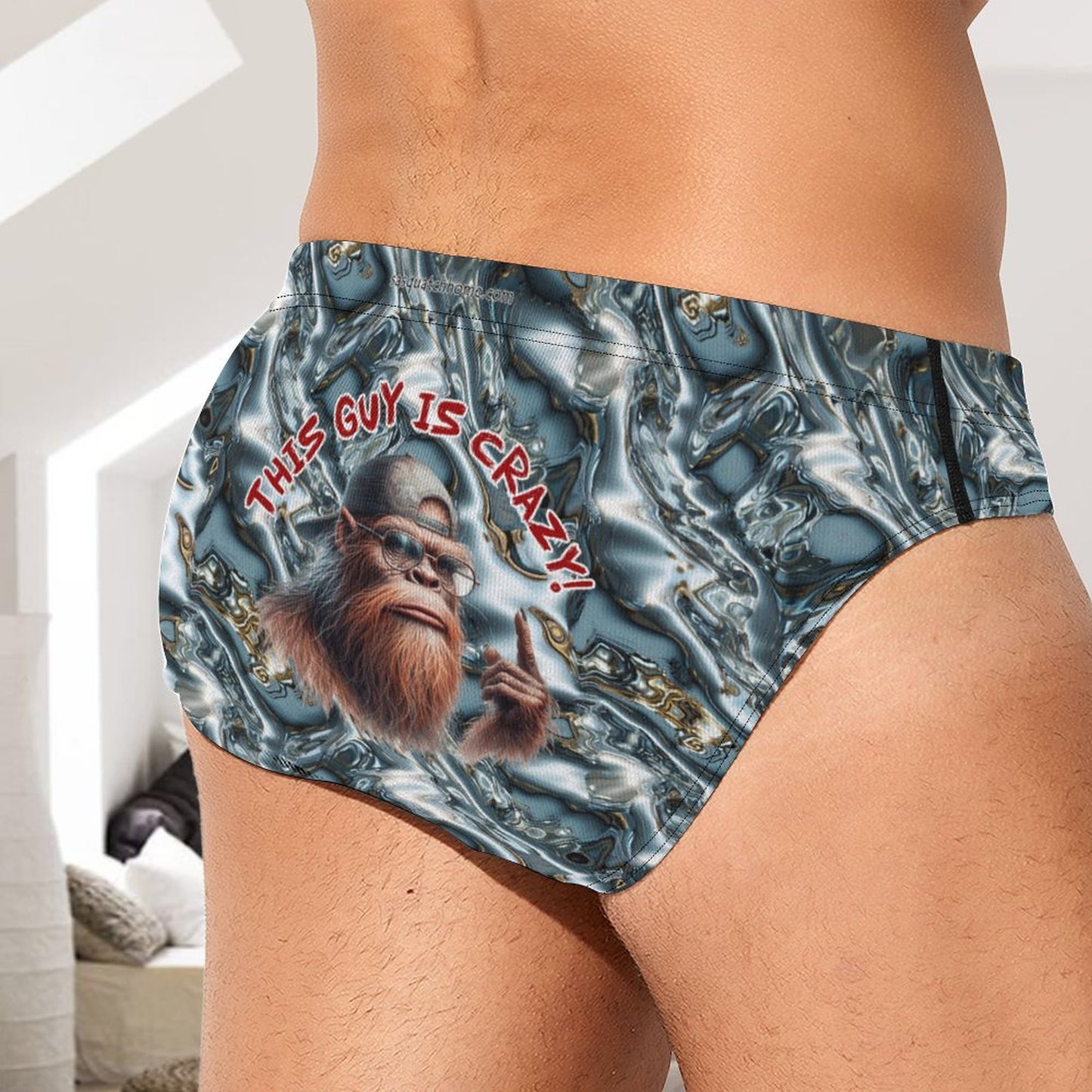 Bigfoot / Sasquatch "This man is Crazy", Men’s Silk Briefs Underwear