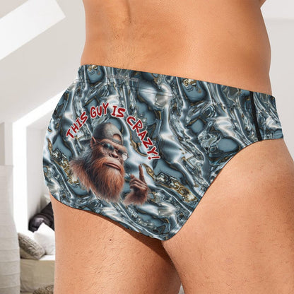 Bigfoot / Sasquatch "This man is Crazy", Men’s Silk Briefs Underwear