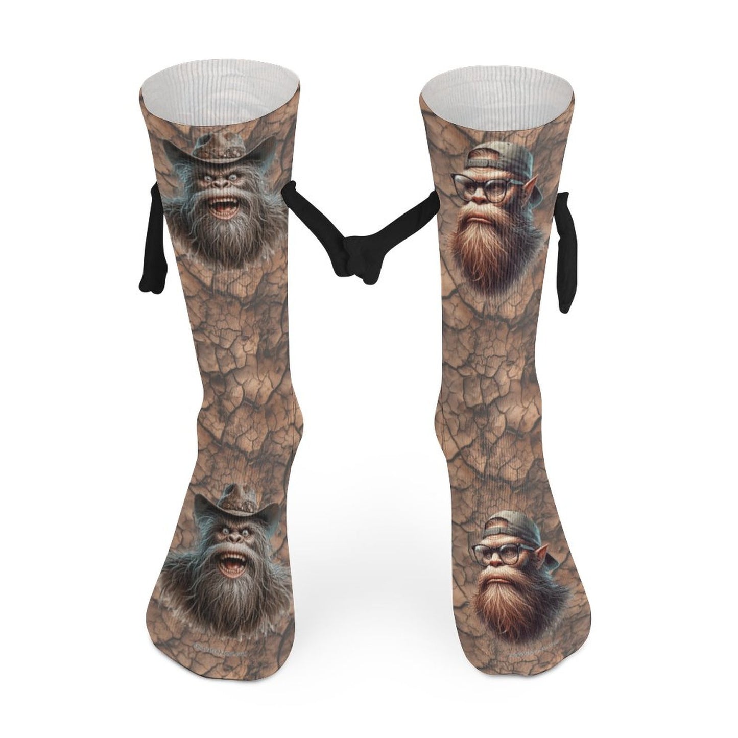 Bigfoot Magnetic Holding Hands Funny Socks – PERSONALIZE FREE