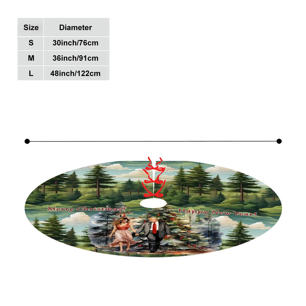 Donald & Melania Trump, Plush Christmas Tree Skirt – 3 Sizes