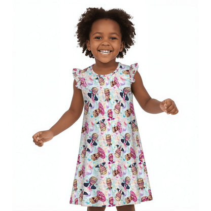 20 Donald Trump Designs, Girl's Flutter Sleeve Nightgown