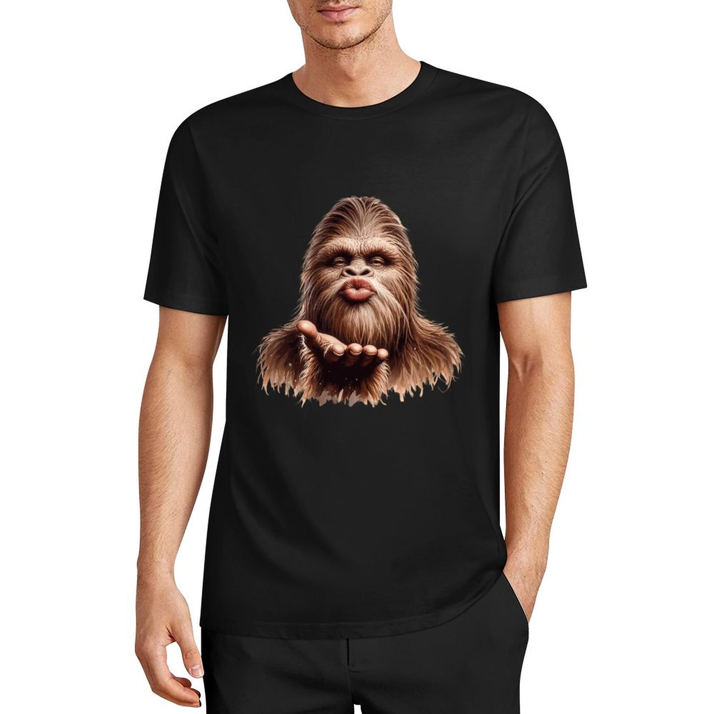 Bigfoot - Sasquatch Blow Kiss Short Sleeve Cotton T-Shirt