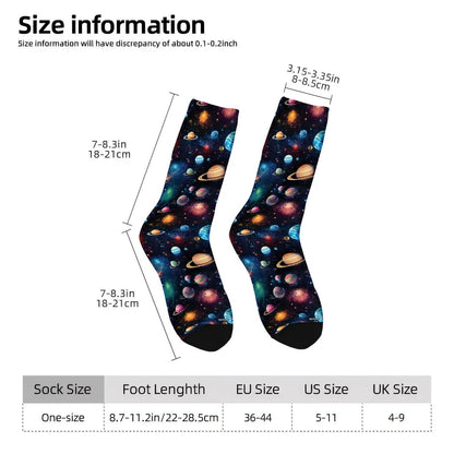 12 Galaxy, Outer Space, Polyester Crew Socks