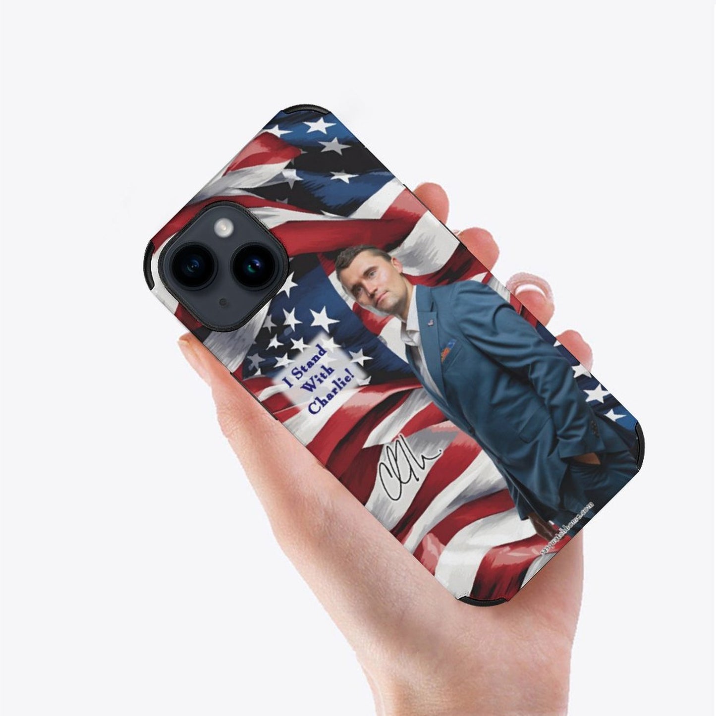 Charlie Kirk Memorial, Microfiber Custom Phone Case for iPhone 14