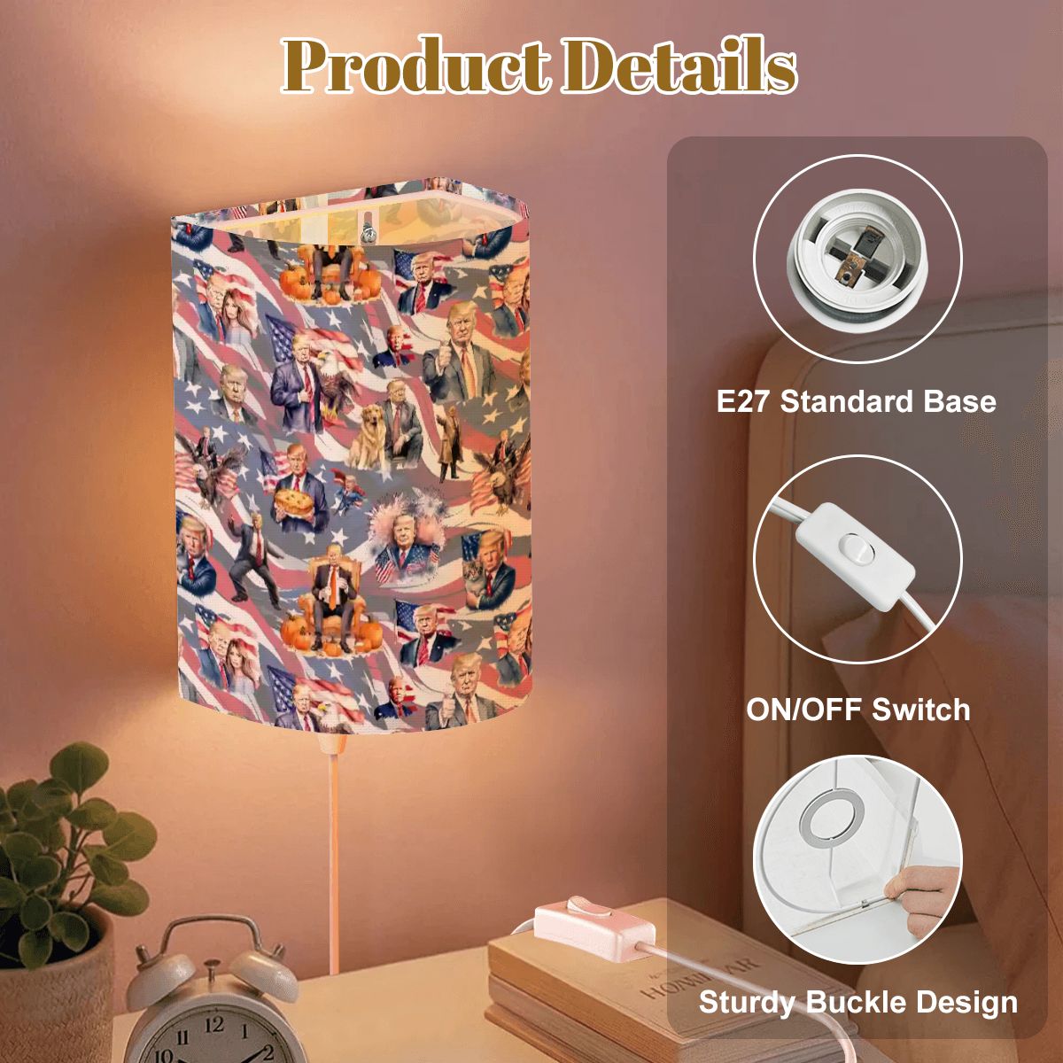 20 Donald Trump Designs, Wall Sconces, Set of 2, Plug In