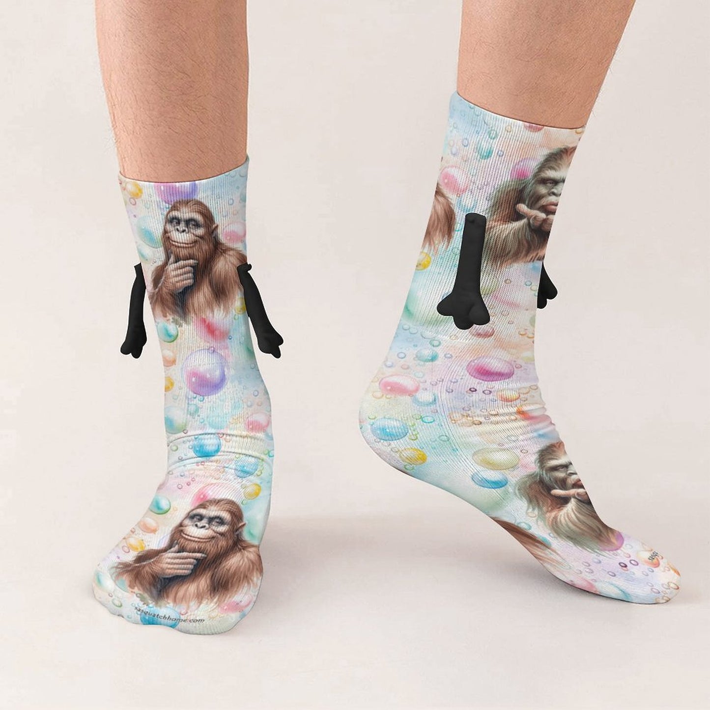 Bigfoot Magnetic Holding Hands Funny Socks – PERSONALIZE FREE