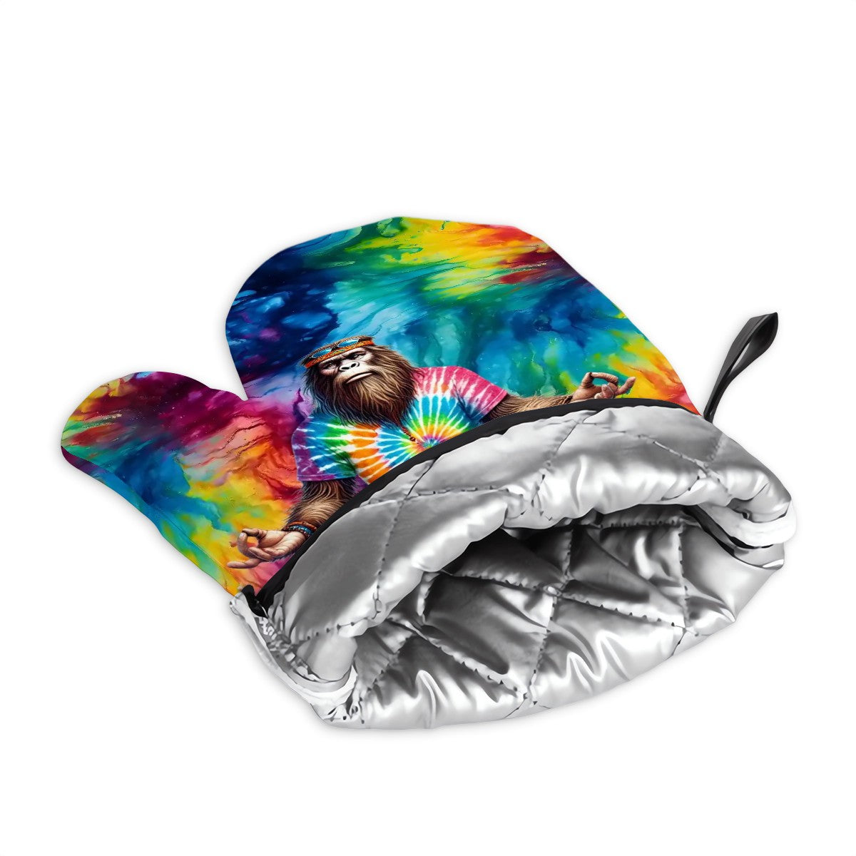 Hippie Bigfoot / Sasquatch, Zen, 4 Piece Oven Mitts / Pot Holder Sets