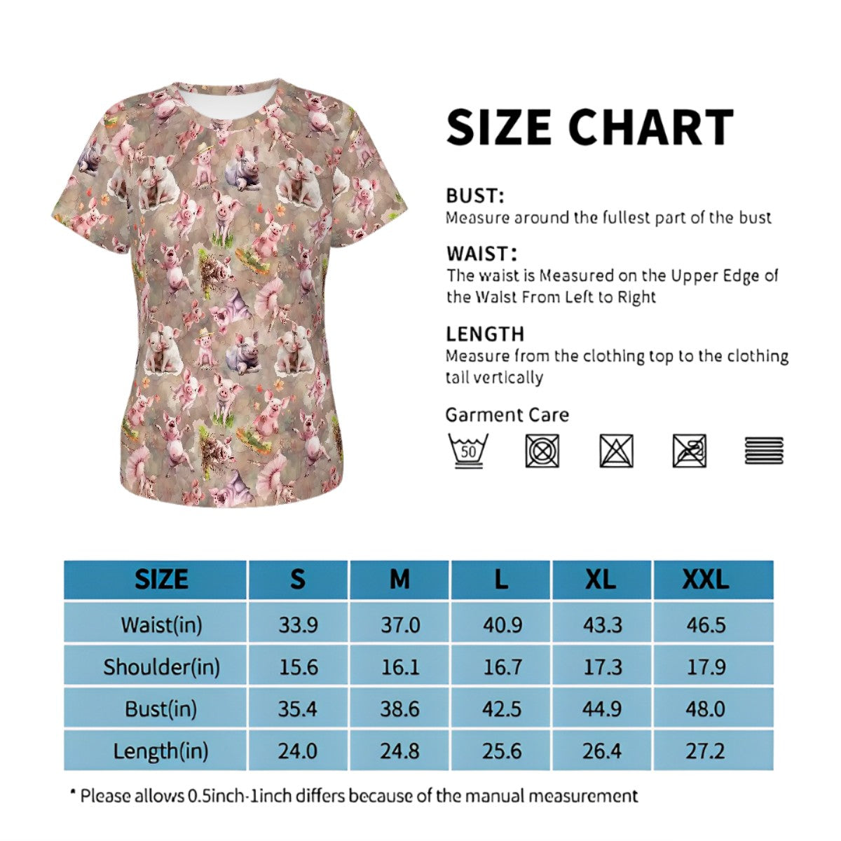 10 Animal Design, Women’s Polyester Short Sleeve T-Shirts - Many Designs, Horses, Dogs, Cats, PIgs