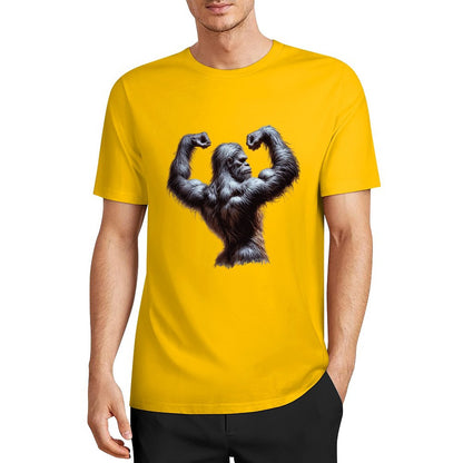 Bigfoot - Sasquatch Double Muscle Short Sleeve Cotton T-Shirt