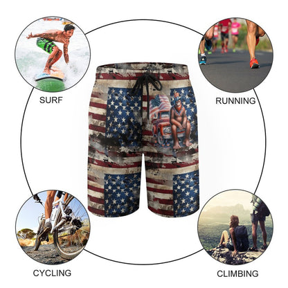 Patriot Bigfoot, Sasquatch, Children’s Beach Pants, Swim Shorts