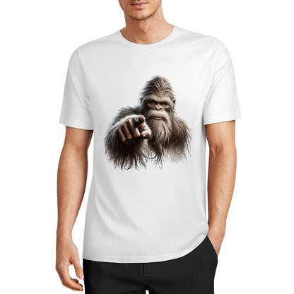 Bigfoot - Sasquatch Pointing Short Sleeve Cotton T-Shirt