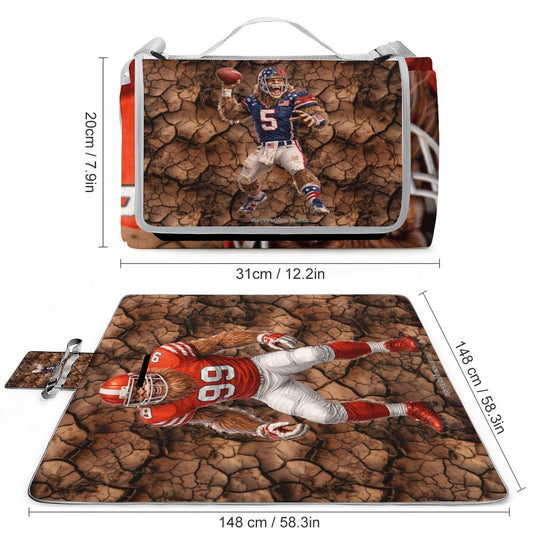 Foldable Zipper Picnic Mat- Blanket 58”x58” w/ Carry Straps