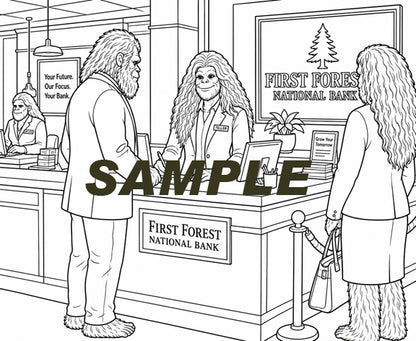 Sasquatch Coloring Book - Occupations- 16 images