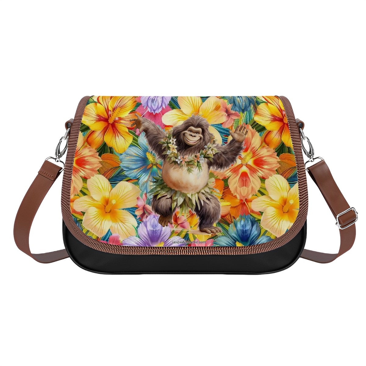 Bigfoot / Sasquatch Hawaiian Dance, Leather Shoulder Bag / Purse