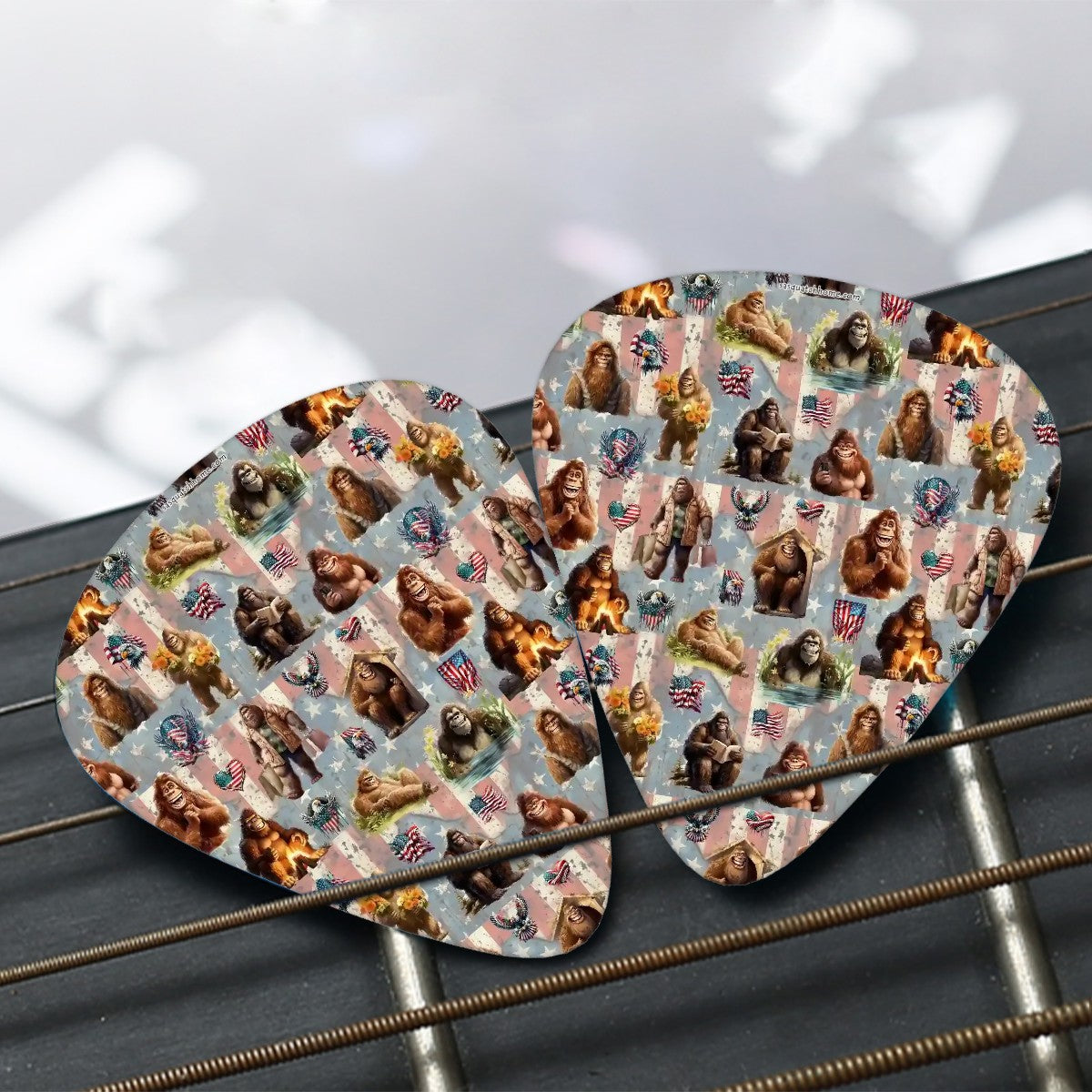 Guitar Picks, 12Pcs, Bigfoot Sasquatch (19) Designs, 3 thicknesses