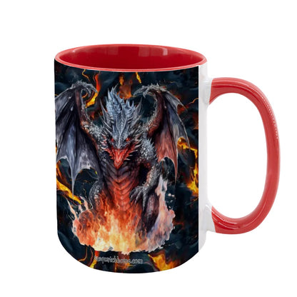 Fire Dragon, Large 15 Ounce Colorful Mugs – Made In USA