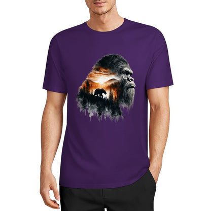 Bigfoot - Sasquatch Scenery Short Sleeve Cotton T-Shirt