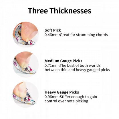 6 Guitar Picks with Keychain Snap Case- Dancing Sasquatch Bigfoot – 3 Thicknesses