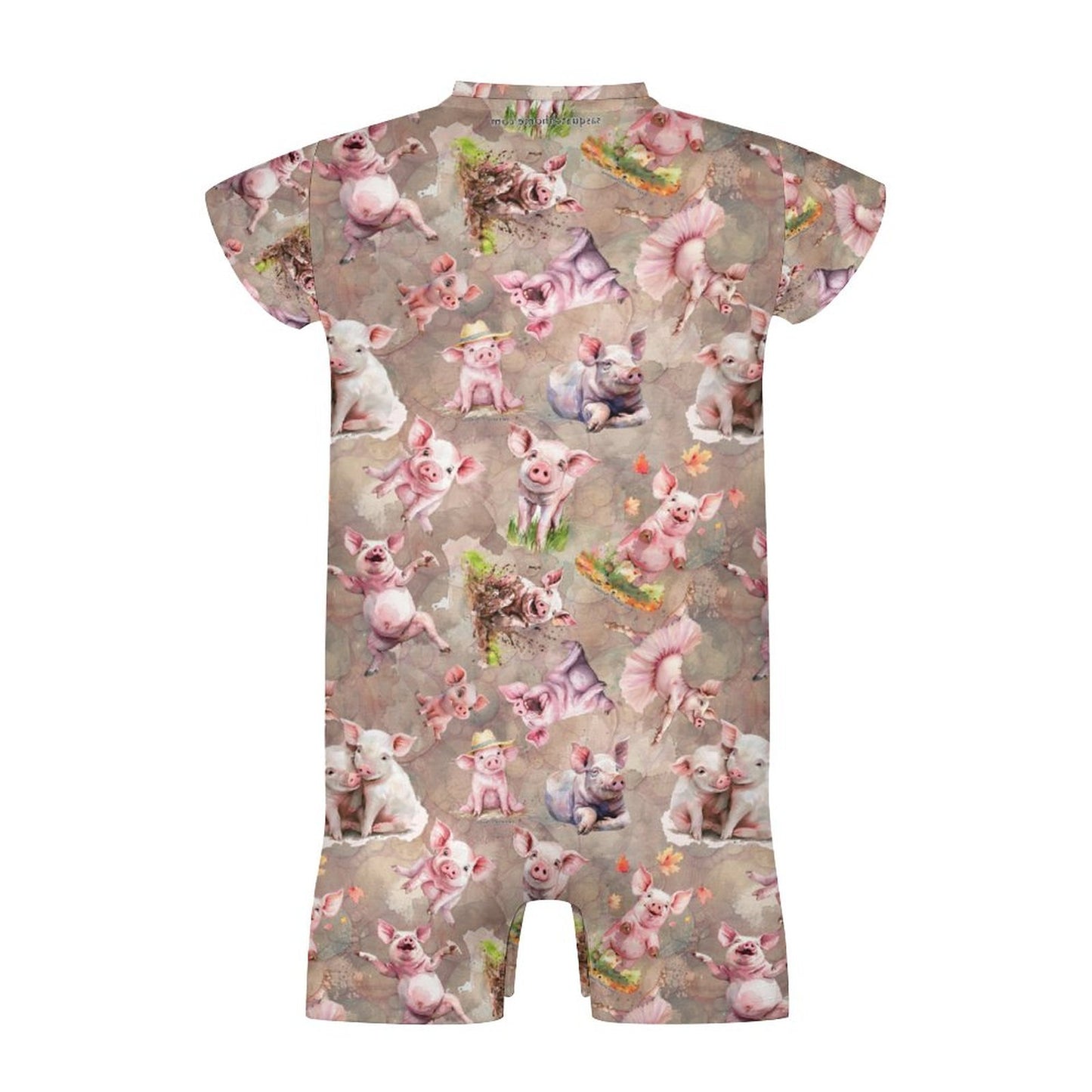 10 Animal Designs, Faux Cotton Short Sleeve Baby Bodysuit Romper