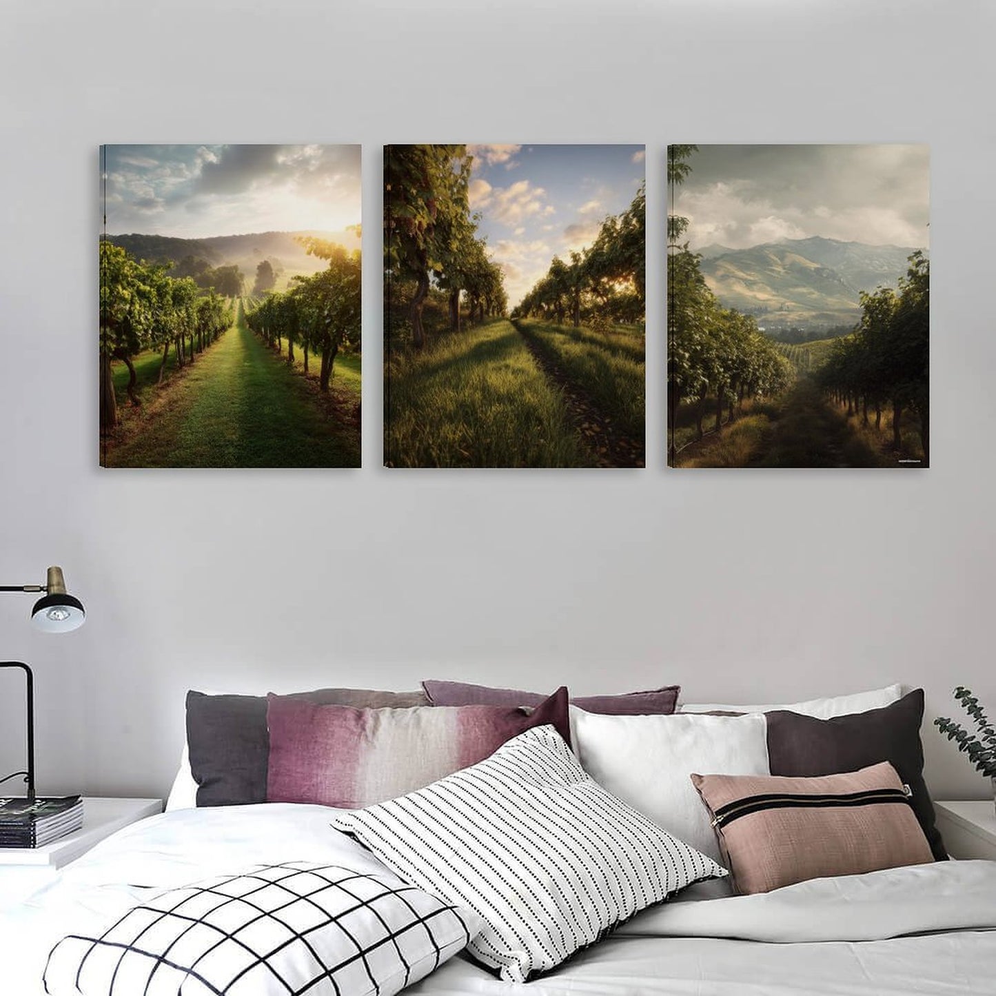 Vineyards Canvas Wall Art -16”x 20” (x3) - Made In USA