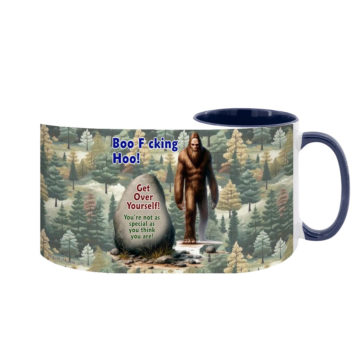 Sarcastic Sasquatch "Boo f_cking hoo", Large 15 Ounce Colorful Mugs – Made In USA