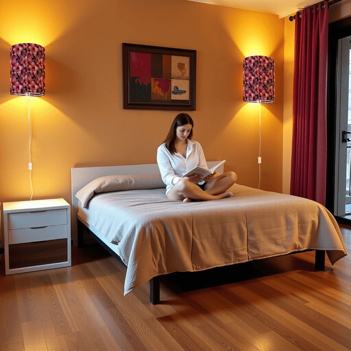 10 Beautiful Flower Designs, Wall Sconces, Set of 2, Plug In