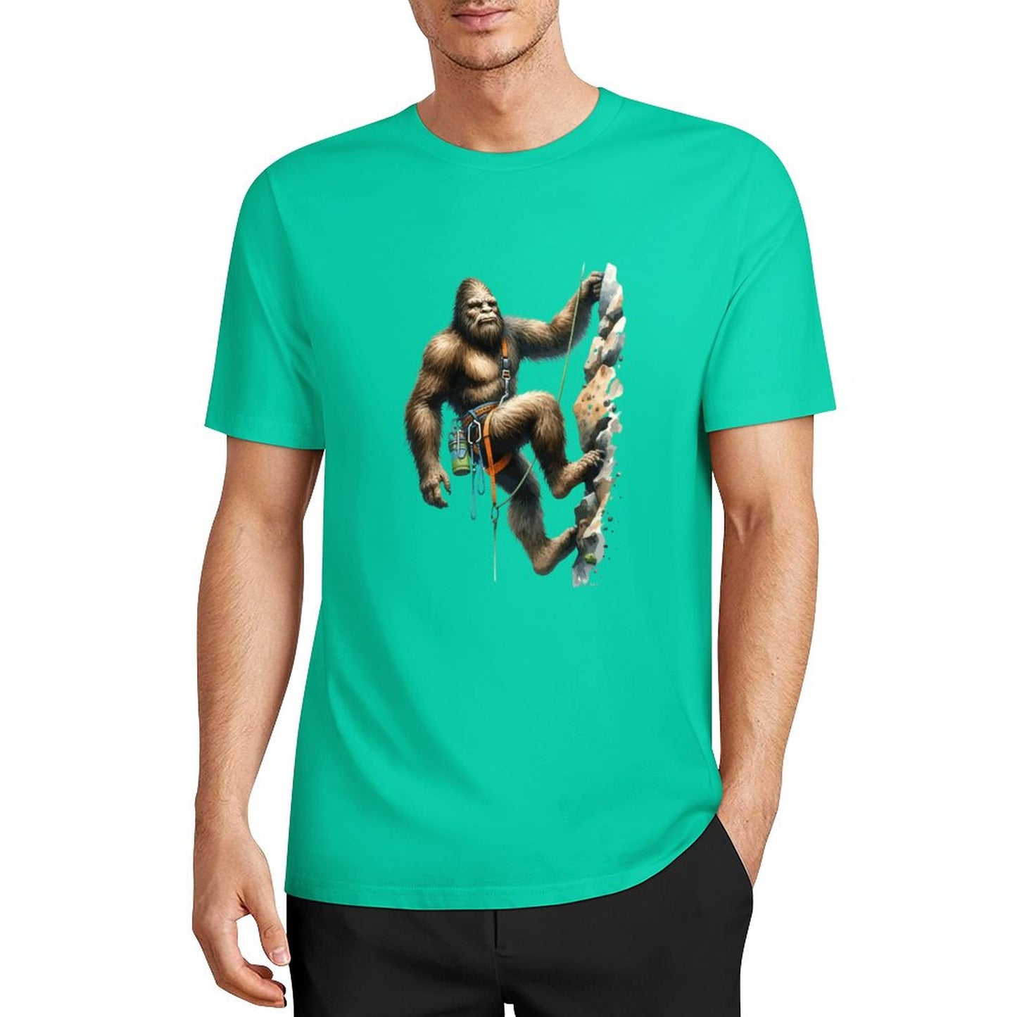 Bigfoot - Sasquatch Rock Climber Short Sleeve Cotton T-Shirt