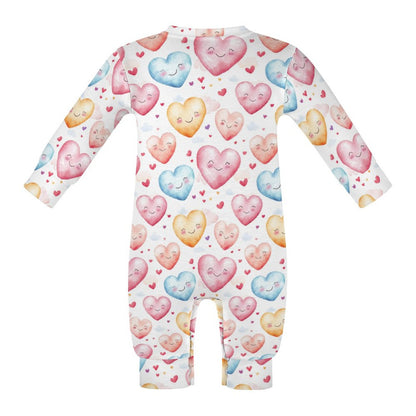 Bigfoot / Sasquatch Valentine, Long Sleeve Baby / Toddler Romper, Faux Cotton