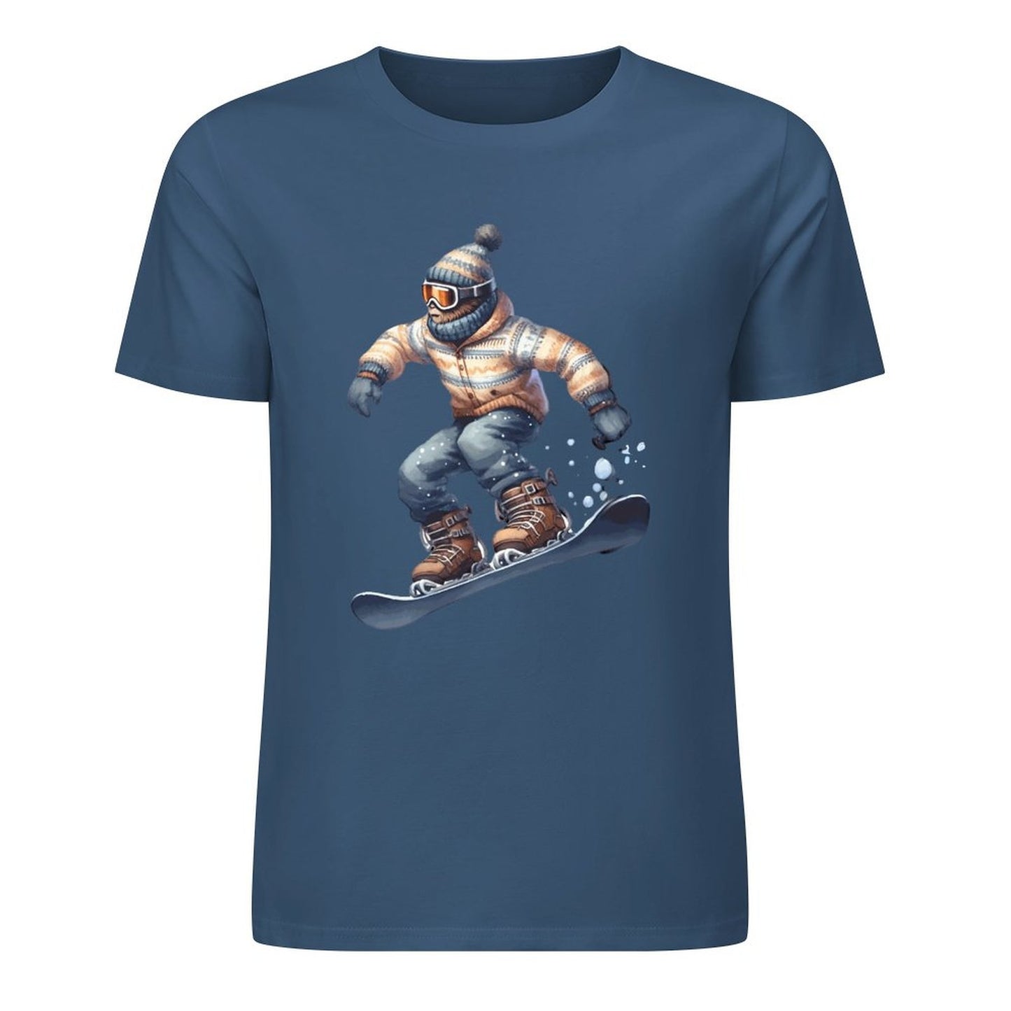 Bigfoot - Sasquatch Snowboarding Short Sleeve Cotton T-Shirt