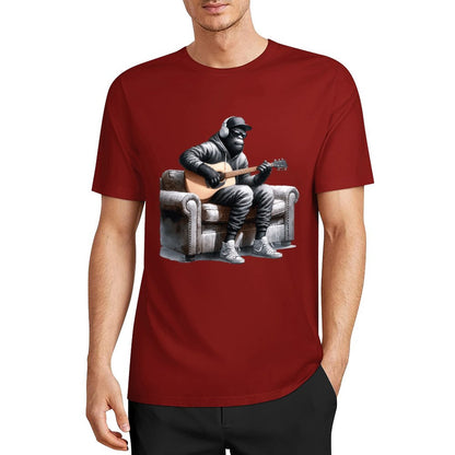Bigfoot - Sasquatch Play Guitar Short Sleeve Cotton T-Shirt