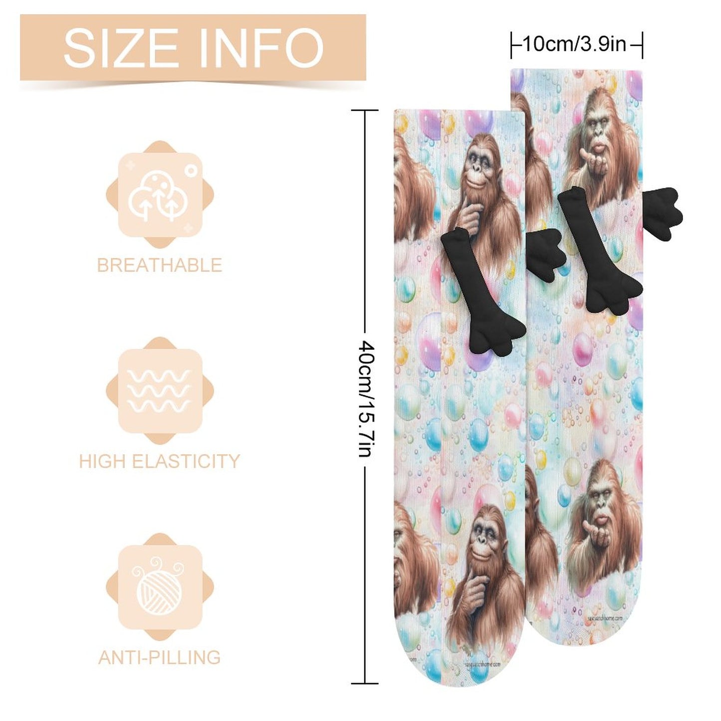 Bigfoot Magnetic Holding Hands Funny Socks – PERSONALIZE FREE