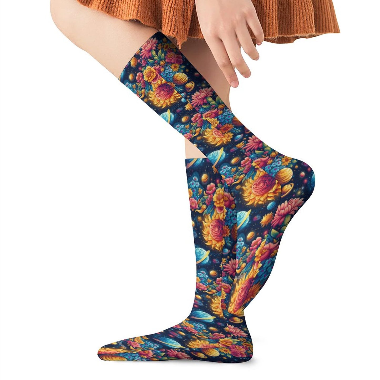 12 Galaxy / Outer Space Designs, 15.5 Inch Tube Socks