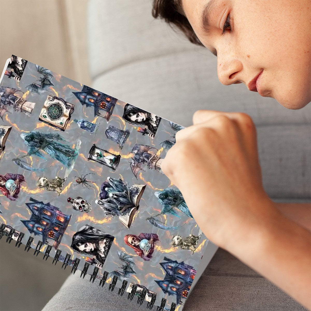 Awesome Misc Themed Spiral Notebooks, dragons, smurfs, zombies, outer space