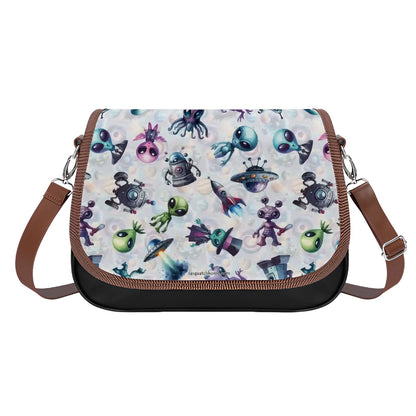6 Alien Designs, Leather Shoulder Bag / Purse