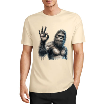 Bigfoot - Sasquatch "Ok" Short Sleeve Cotton T-Shirt