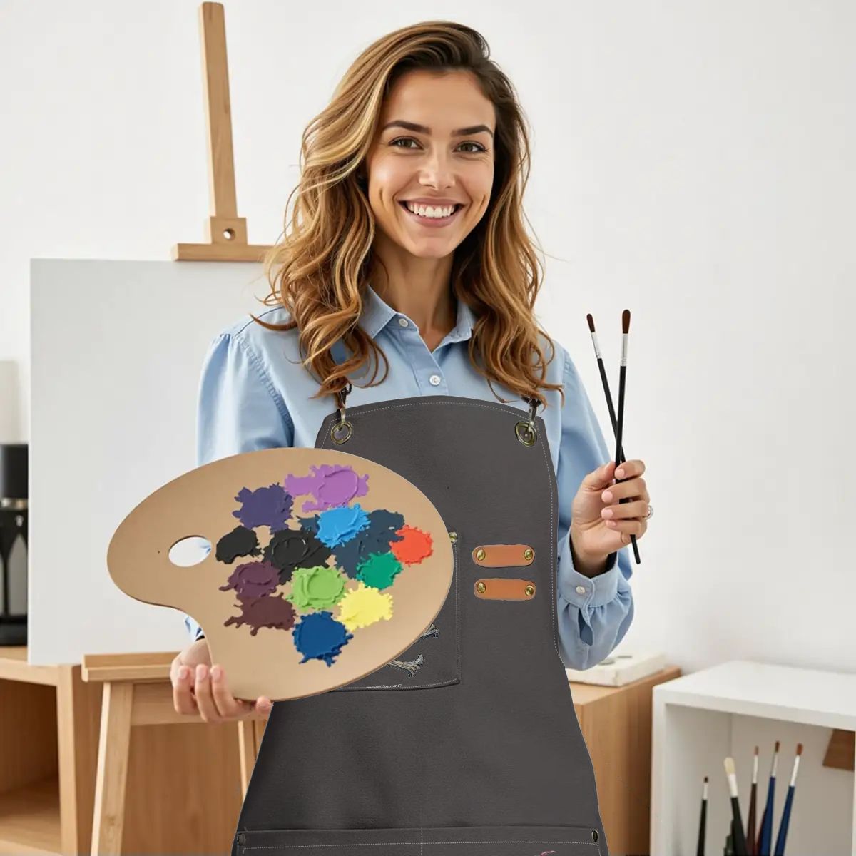 Pirate Canvas Cross Back Apron with Pockets