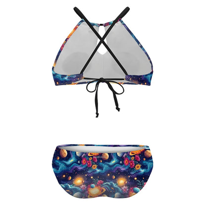 12 Galaxy, Outer Space Designs, Plus Size High-Waisted Bikini Customized Services