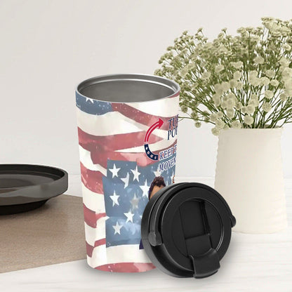 Charlie Kirk Memorial, 17 oz Insulated Coffee Mug with Lid & Carrying Handle