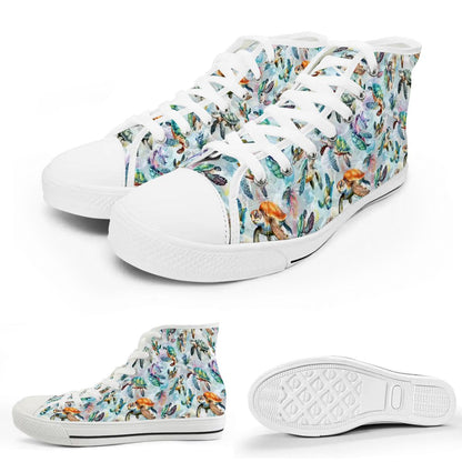 10 Animal Designs, Women's High Top Canvas Shoes Customized Tongue